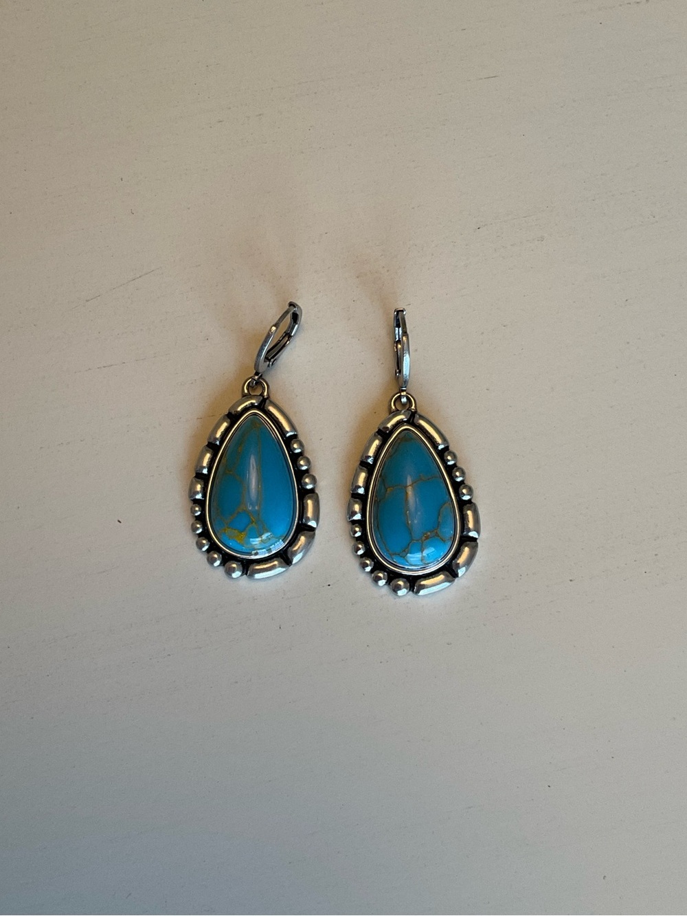 Montana Silversmiths Turquoise Teardrop Silver Earrings